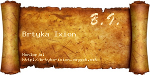 Brtyka Ixion névjegykártya